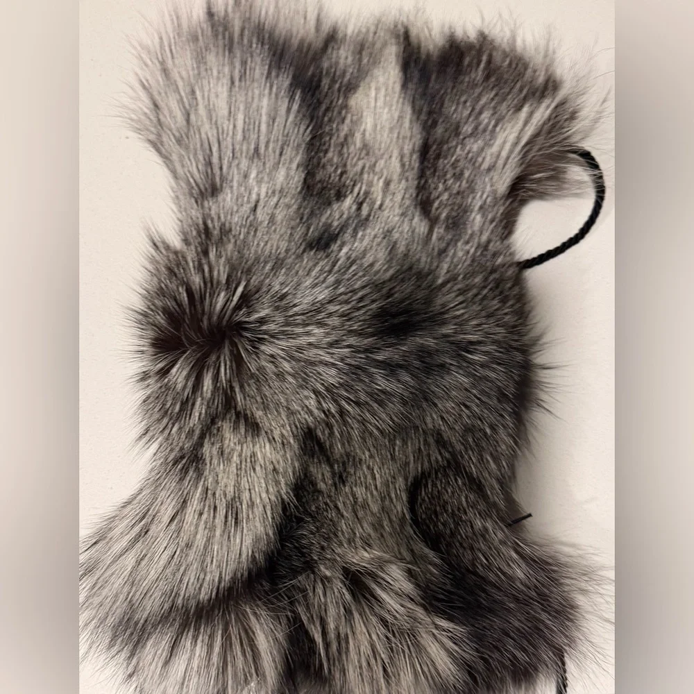 Chic Fur Gray Clutch / muffin/ crossbody bag